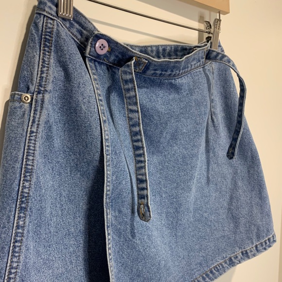 Squeeze Jeans Light Blue Denim Wrap Mini Skirt - Picture 5 of 8